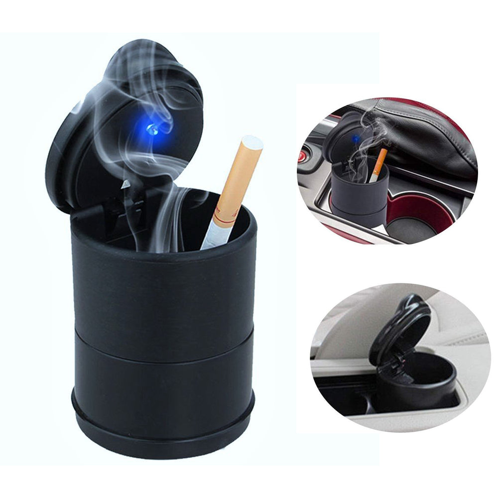 LED Lighting Portable Car Ashtray Holder Cup – Black