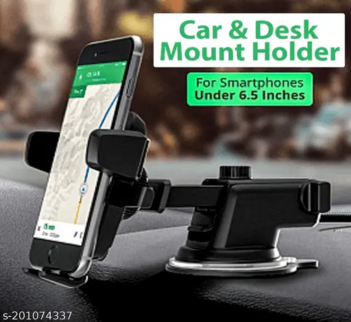 Car Mount Adjustable Mobile Phone Holder - Black