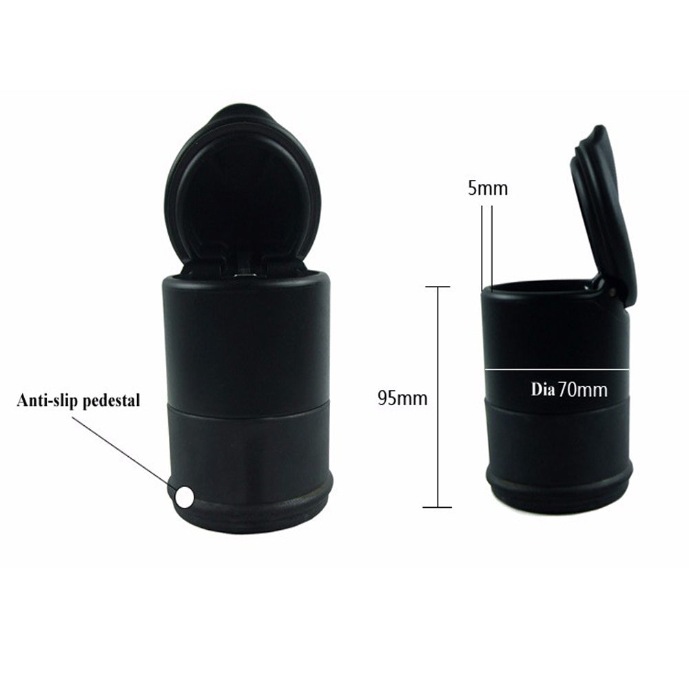LED Lighting Portable Car Ashtray Holder Cup – Black