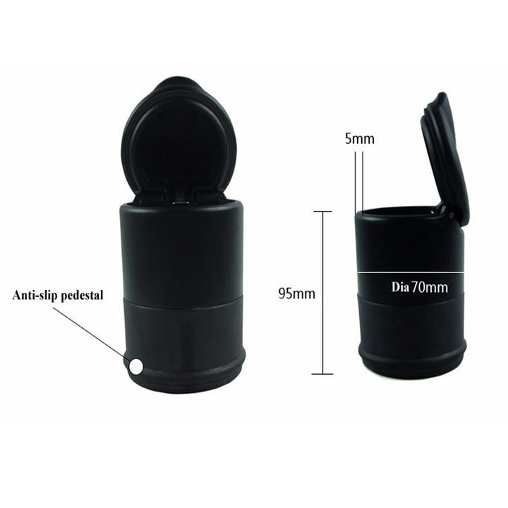 LED Lighting Portable Car Ashtray Holder Cup - Black
