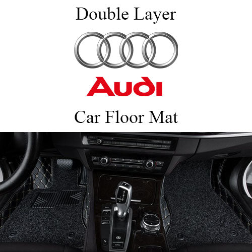 Car Premium 9D Leather Double Layered Car Floor Mat for AUDI