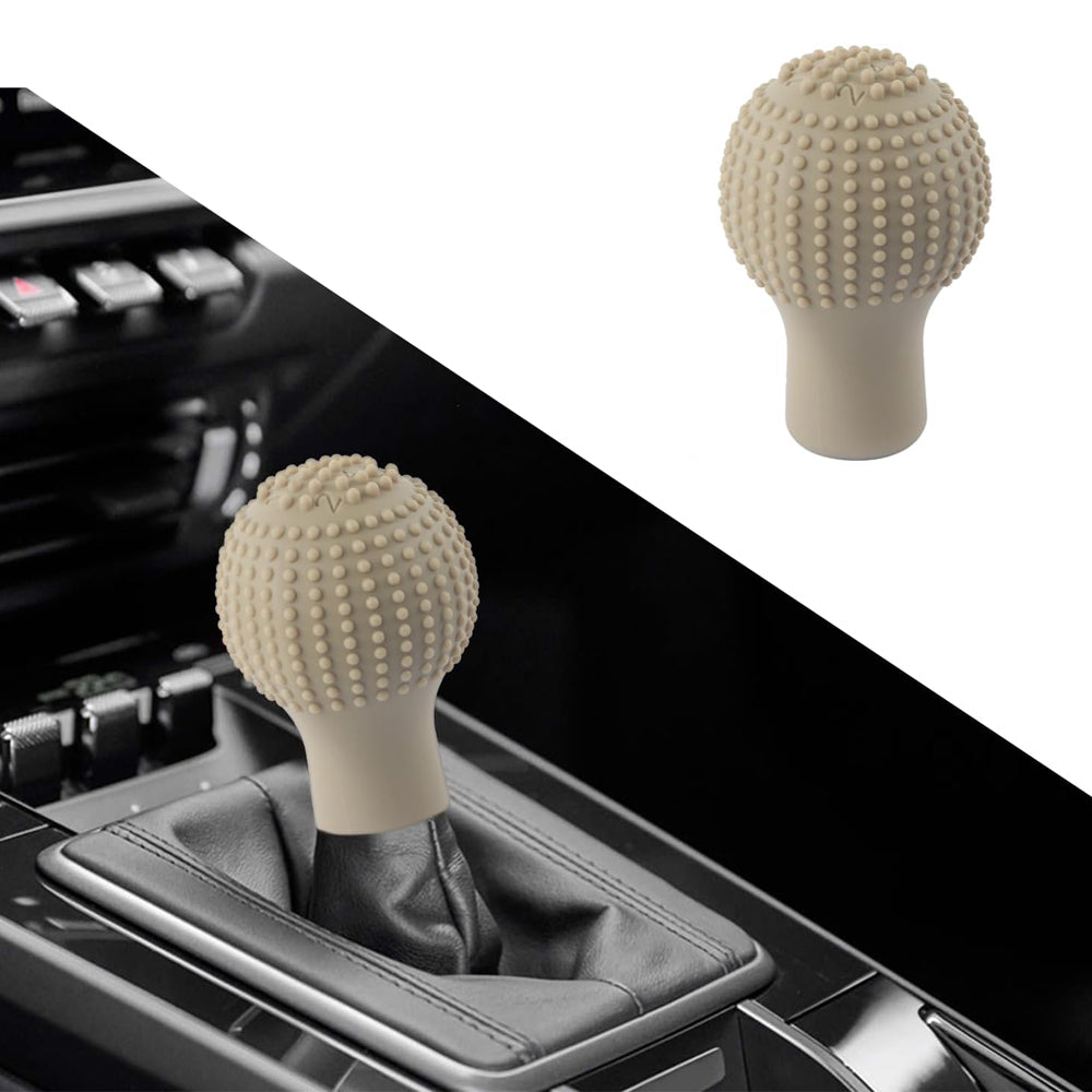 غطاء حماية مقبض ناقل الحركة للسيارة من السيليكون المرن بتصميم تدليك للمقبض الدائري 