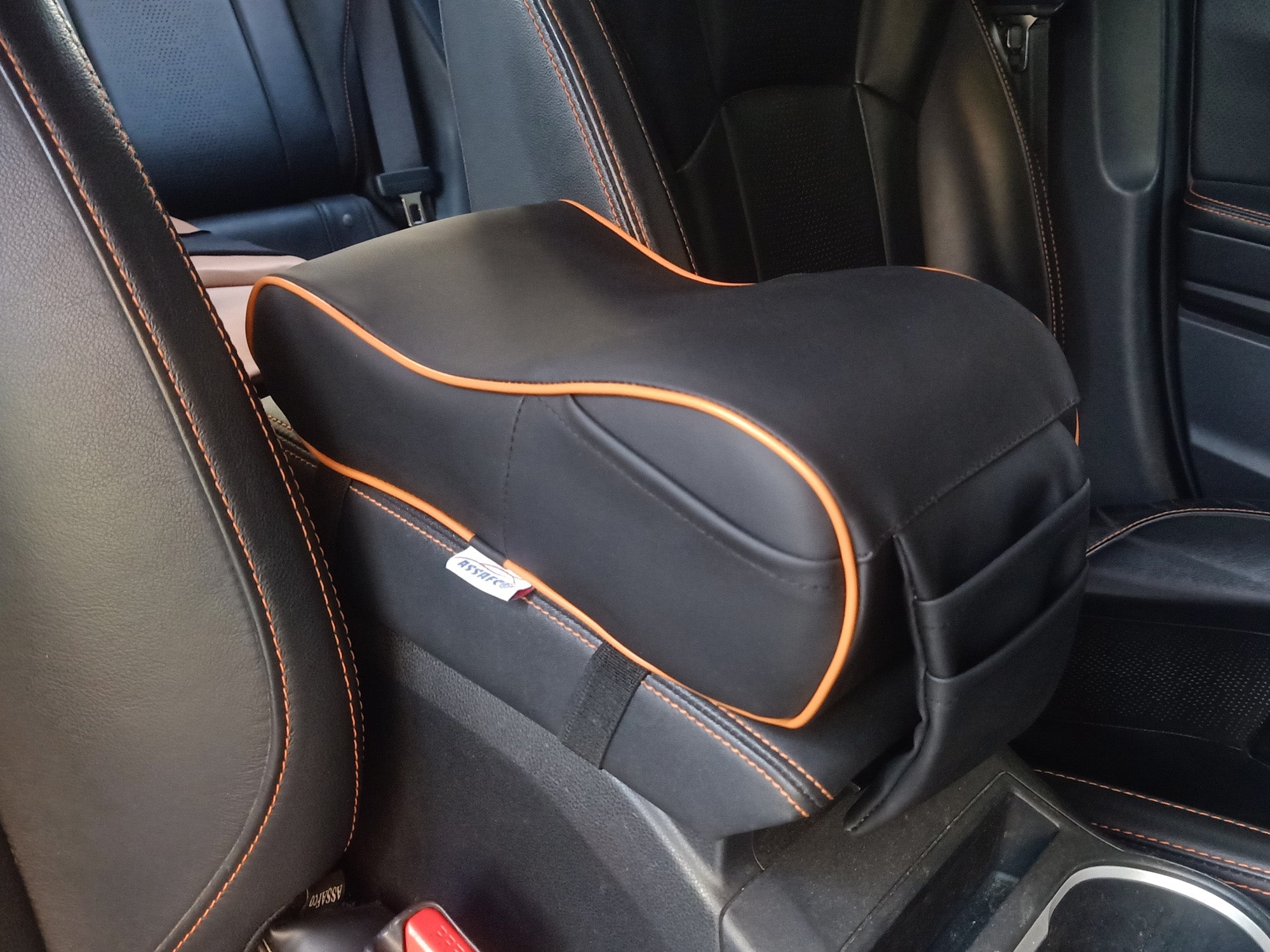 Assafco Leather Car Armrest Cushion Foam – Black