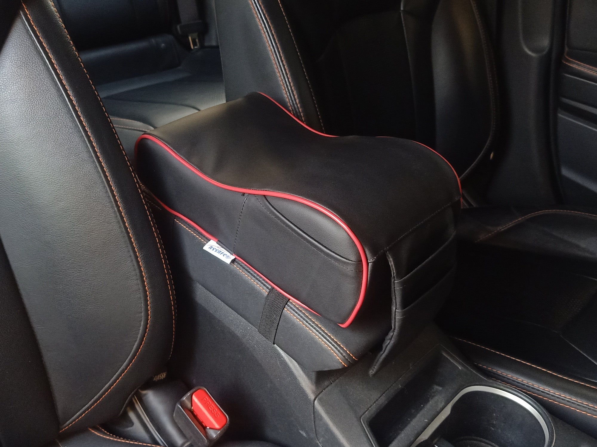 Assafco Leather Car Armrest Cushion Foam – Black