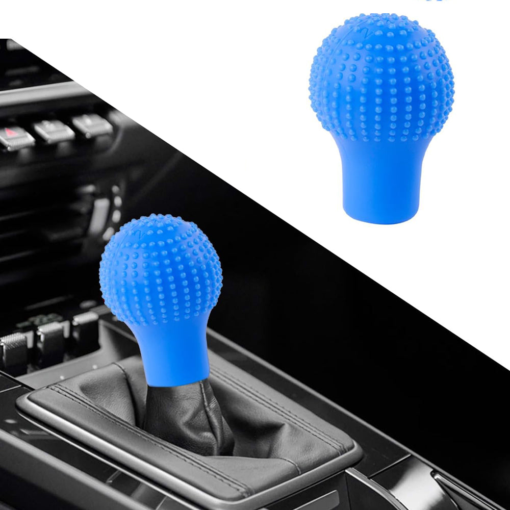 غطاء حماية مقبض ناقل الحركة للسيارة من السيليكون المرن بتصميم تدليك للمقبض الدائري 