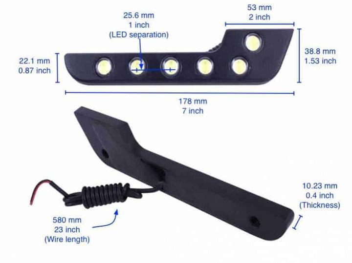 L Shape LED Waterproof Eagle Eyes Daytime Running Ligh - 6W /12V
