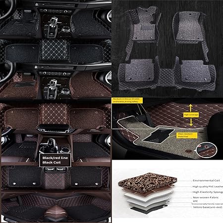 German Car Premium 9D Leather Double Layered Car Floor Mat for German Car