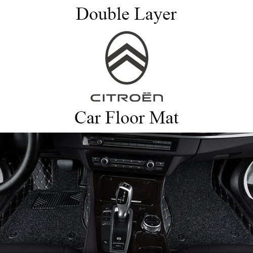 دواسة أرضية سيارة فاخرة من الجلد 9D مزدوجة الطبقات لسيتروين