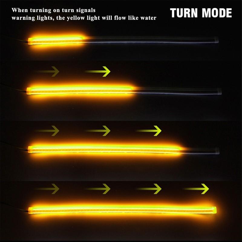 Flexible Car Led Headlight Surface Strip Dual Color 2 pcs