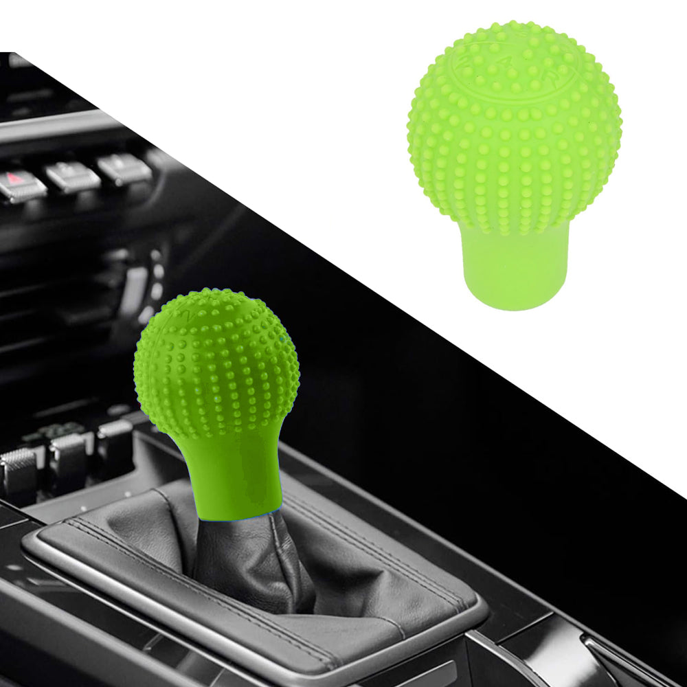 غطاء حماية مقبض ناقل الحركة للسيارة من السيليكون المرن بتصميم تدليك للمقبض الدائري 