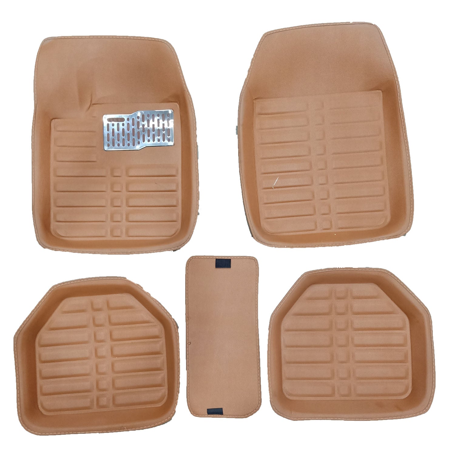 3D Universal Car Floor Mats - 5 Pcs - Dark Red