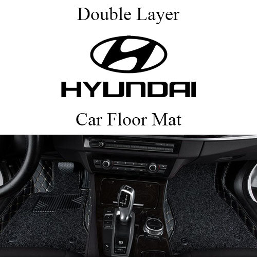 Car Premium 9D Leather Double Layered Car Floor Mat for Hyundai