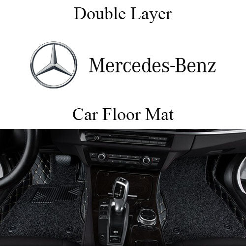 Car Premium 9D Leather Double Layered Car Floor Mat for Mercedes Benz