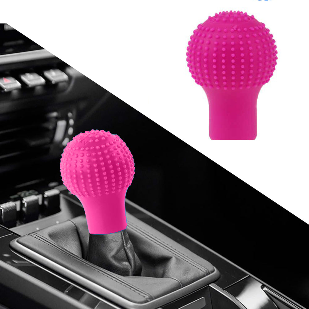 غطاء حماية مقبض ناقل الحركة للسيارة من السيليكون المرن بتصميم تدليك للمقبض الدائري 